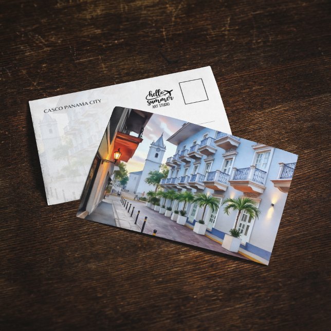 Casco Panama City Old Town Watercolor Postcard Einladung (Von Creator hochgeladen)