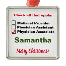 Case à cocher Médecin associé Ornement de Noël