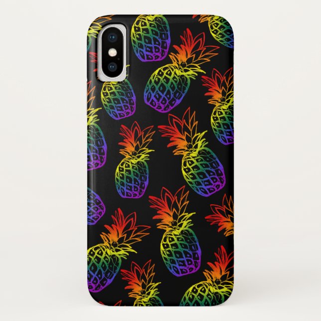Case für iPhone/iPad mit Regenbogenananas. (Rückseite)