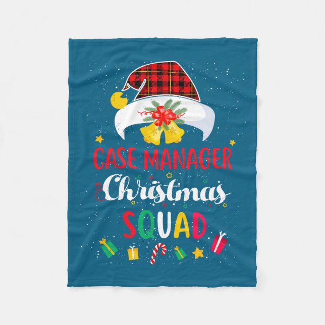 Case Manager Christmas Squad Santa Hat Matching Pr Fleecedecke (Vorderseite)