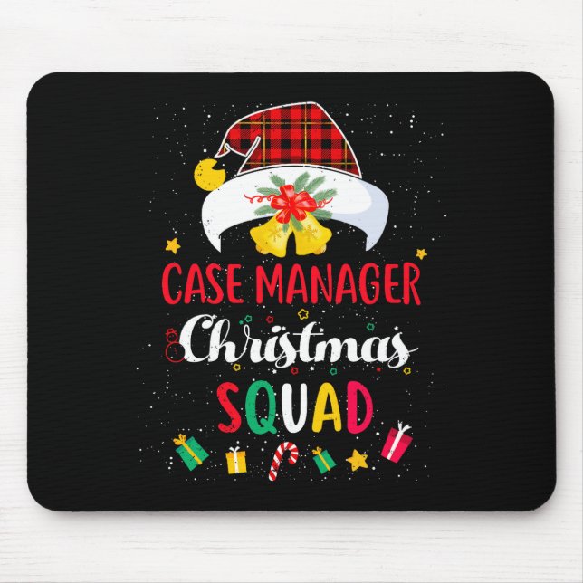 Case Manager Christmas Squad Santa Hat Matching Pr Mousepad (Vorne)