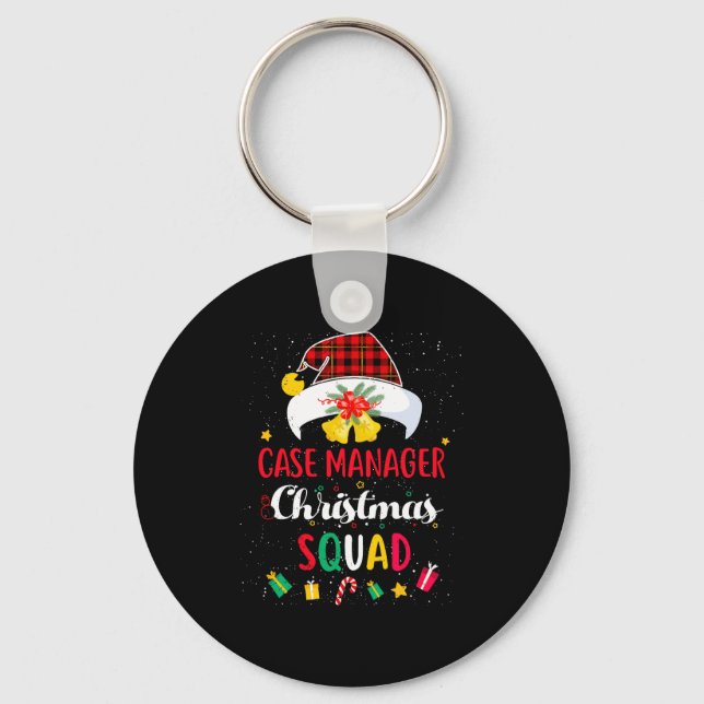 Case Manager Christmas Squad Santa Hat Matching Pr Schlüsselanhänger (Vorderseite)