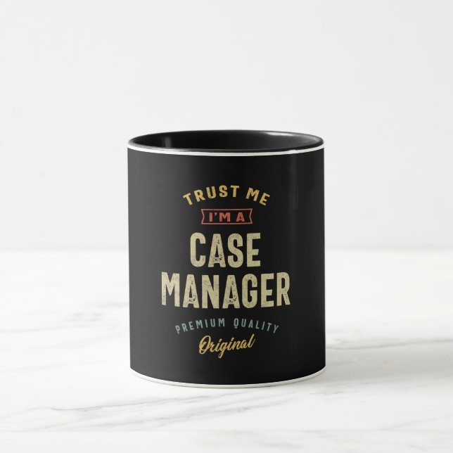 Case Manager Job Titel Männer Frauen Geschenk Tasse (Zentrum)