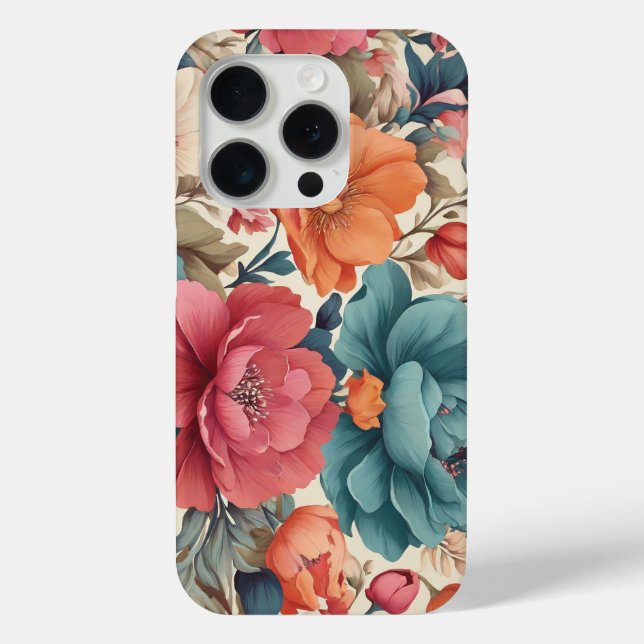 Case-Mate, Apple iPhone 15 Pro, Florals Muster Case-Mate iPhone Hülle (Rückseite)