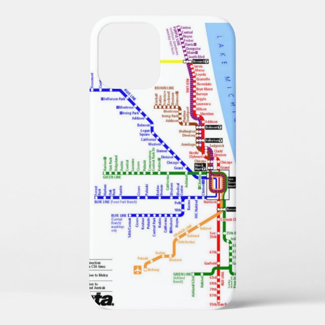 Case Mate Case mit der U-Bahn in Chicago (Rückseite)