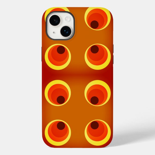 Case-Mate iPhone 1970 in Retro-Orange 14 Plus Hülle (Rückseite)