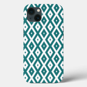 Case-Mate iPhone aquamarin-weiß-Rautenmuster Hülle