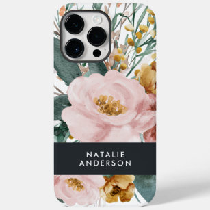 Coque Pour Pour iPhone 14 Pro Max Aquarelle moderne florale et feuillage élégant