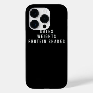 Coque Pour iPhone 14 Pro Dates Weights Protein Shakes Gym Graphic Print