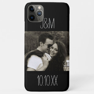 Case-Mate iPhone Case Noir d'initiales de date de photo de couples