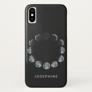 Case-Mate iPhone Case Phases de lune d'aquarelle noire personnalisées