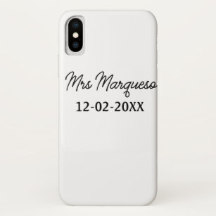 Case-Mate iPhone Case simple monogramme minimal mrs M nom date année Thr