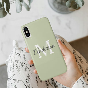 Case-Mate iPhone Case Vert moderne   Initiale personnelle