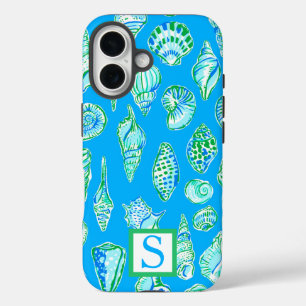 iPhone 16 Coques de mer de Preppy sur Monogramme Arrière - p