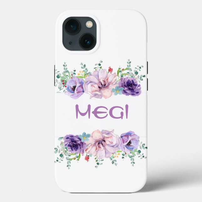 Case-Mate iPhone Gehäuse mit violett blühenden Mas Hülle (Rückseite)