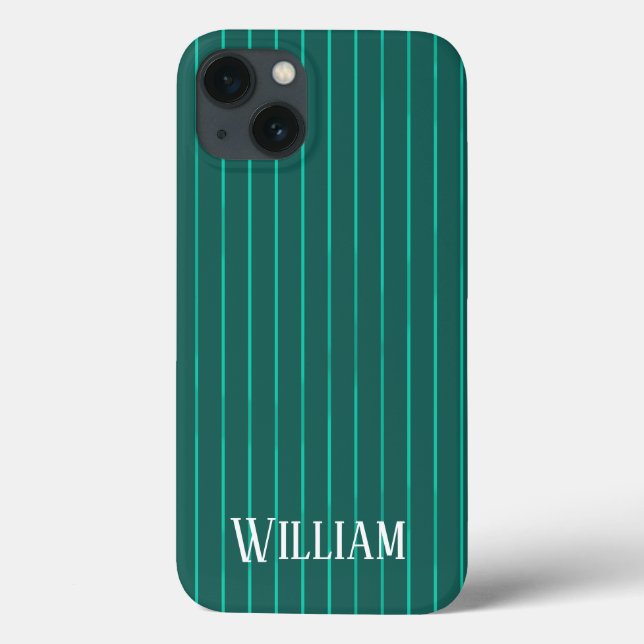 Case-Mate-iPhone mit aquamarinen Nadelstreifen Case-Mate iPhone Hülle (Rückseite)