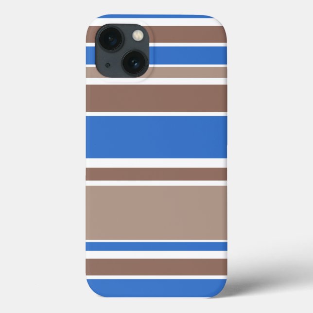 Case-Mate iPhone mit braunen und blauen Streifen Hülle (Rückseite)