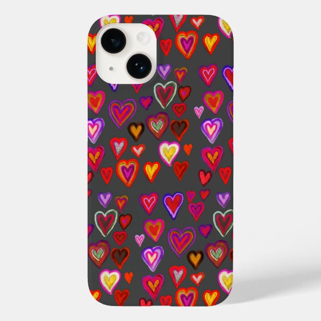 Case-Mate iPhone mit Hundert Herzen 14 Hülle (Rückseite)