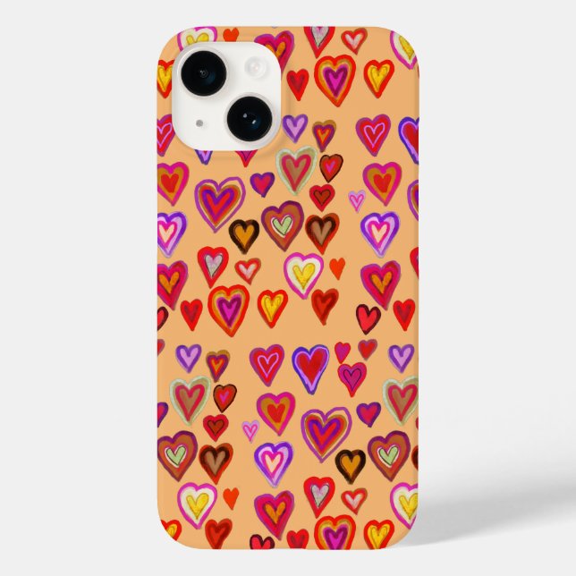 Case-Mate iPhone mit Hundert Herzen 14 Hülle (Rückseite)