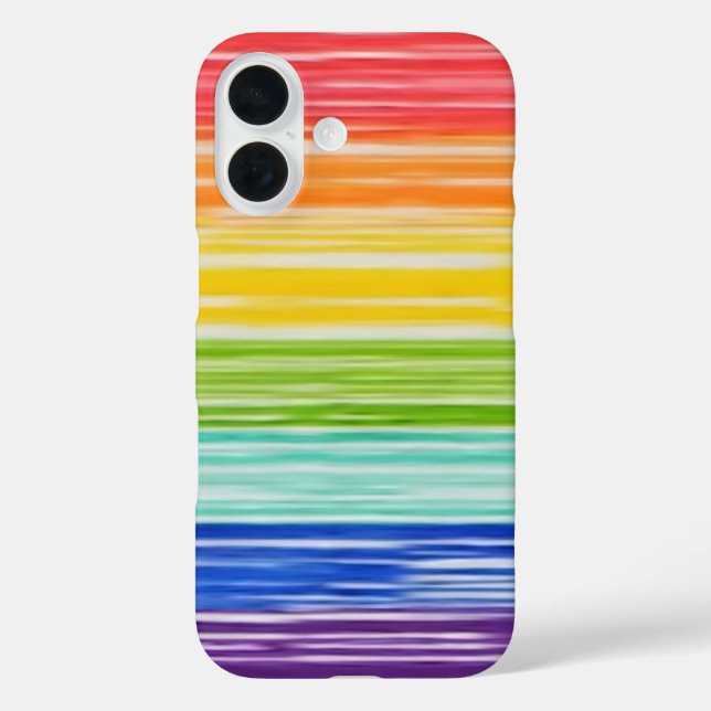 Case-Mate iPhone mit unordentlichen Regenbogenstre 16 Hülle (Rückseite)