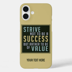 iPhone 16 Plus Succès et valeur coques de motivation personnalisé