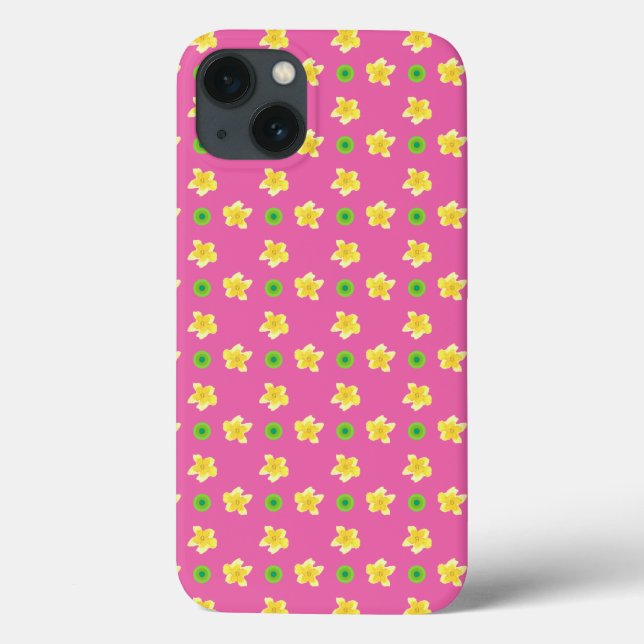 Case-Mate-Mini-Fall: Primroses auf Deep Pink Case-Mate iPhone Hülle (Rückseite)