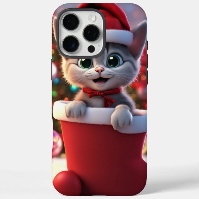 Case Mate Phone Case, Niedliches Kätzchen Weihnach (Rückseite)