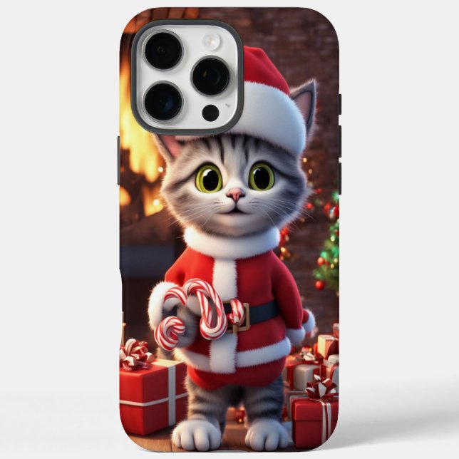 Case Mate Phone Case, Niedliches Kätzchen Weihnach (Rückseite)