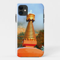 stupa bouddhiste avec coque de neige