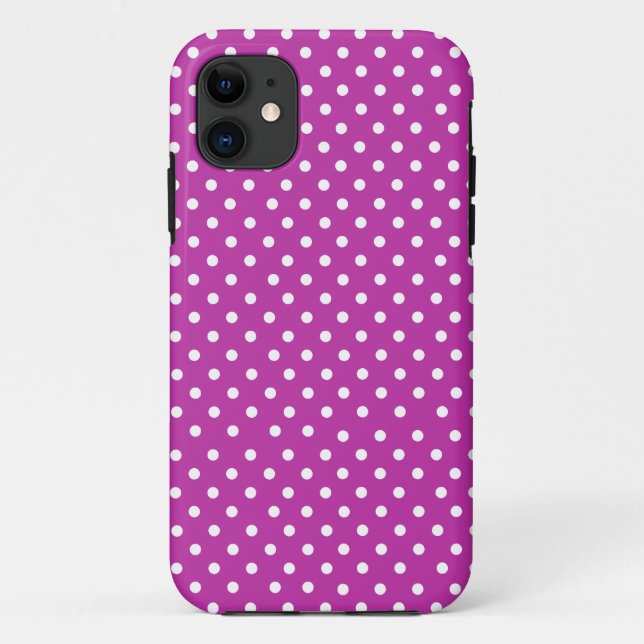 Casemate iPhone 5 Coque : Blanc Pois, Magenta (Dos)