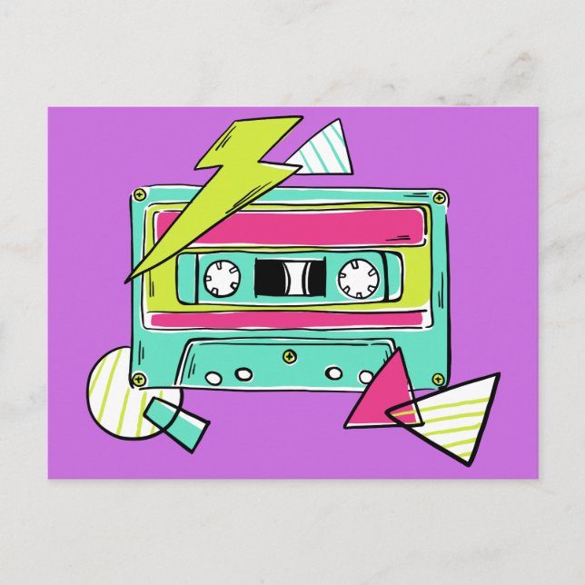 Casette Tape benutzerdefinierte Farbpostkarte Postkarte (Vorderseite)