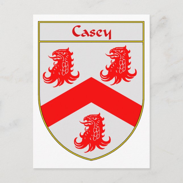 Casey Coat of Arms/Familienwappen Postkarte (Vorderseite)