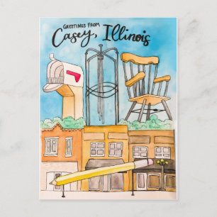 Casey, IL Postcard Postkarte