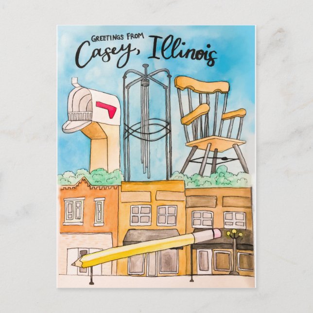 Casey, IL Postcard Postkarte (Vorderseite)