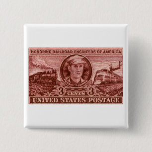 Casey Jones Briefmarke 1950 Button