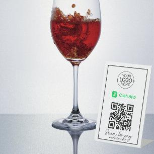 Cash App QR-Code-Bezahlung Logo - berührungsloses Sockelschild