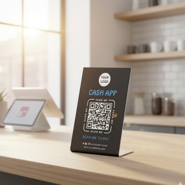 Cash app QR Code Payment Scan to Pay Business Logo Sockelschild (Von Creator hochgeladen)