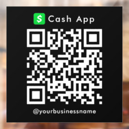 Cash App QR Code Payment Scan zur Bezahlung schwar Fensteraufkleber