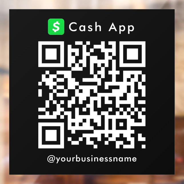 Cash App QR Code Payment Scan zur Bezahlung schwar Fensteraufkleber (Blatt 2)