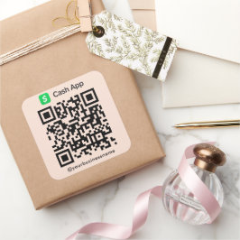 Cash App QR Code Payment Scan zur Bezahlung Soft P Quadratischer Aufkleber