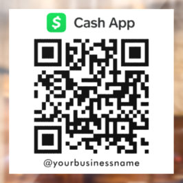 Cash App QR Code Payment Scan zur Bezahlung weiß Fensteraufkleber