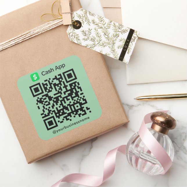 Cash App QR Code Payment Scan zur umweltfreundlich Quadratischer Aufkleber (Schenken)