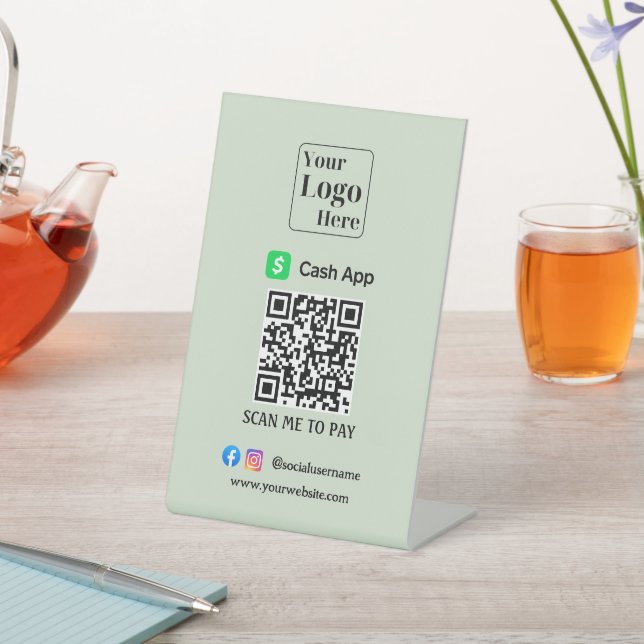 Cash App QR Code Pedestsign für Ihr Unternehmen Sockelschild (In SItu)