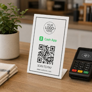 Cash App QR-Code Zahlungslogo Kontaktlos Sockelschild