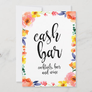 Cash Bar Erschwingliches Boho Blumen Hochzeitsschi
