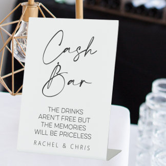 Cash Bar Wedding Sockelschild