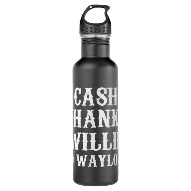 Cash Hank Willie und Waylon Country Music Edelstahlflasche (Vorderseite)