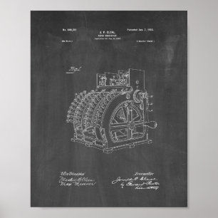 Cash Register Patent - Chalkboard Poster