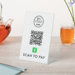 CashApp QR Code Scan zur Bezahlung moderner Logos  Sockelschild