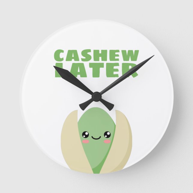 Cashew Later Runde Wanduhr (Vorderseite)